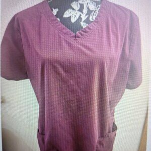 SIZE XL SCRUBSTAR Wine Short Sleeve Scrub Top INVPV43-RL